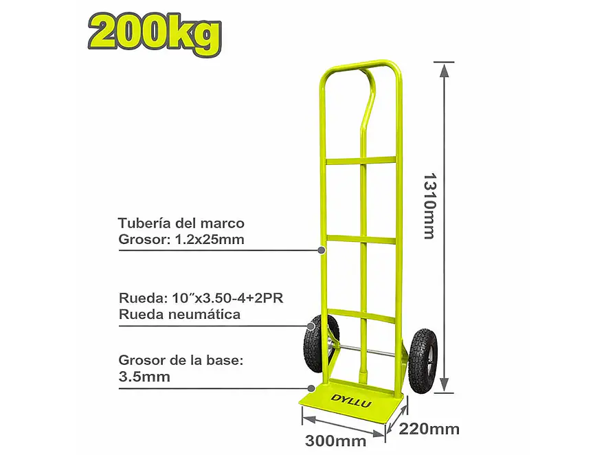 Carretilla Zorra Capacidad 200Kg DYLLU DTWB2141 Capacidad 200Kg - Envío a todo Colombia | aztools.co
