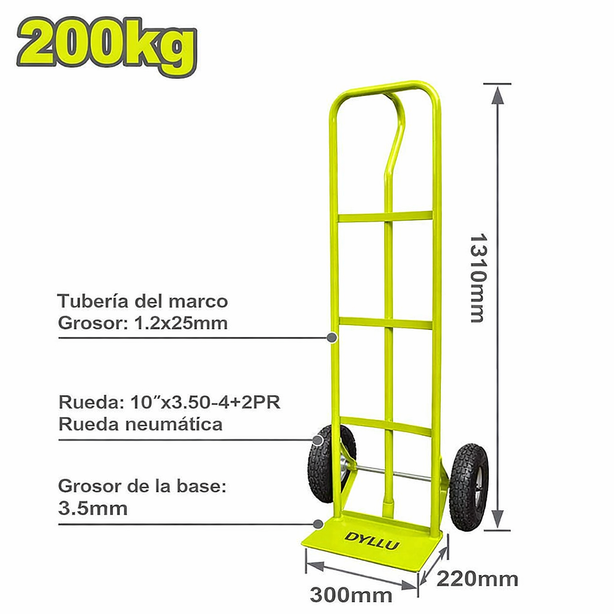 Carretilla Zorra Capacidad 200Kg DYLLU DTWB2141 Capacidad 200Kg - Envío a todo Colombia | aztools.co