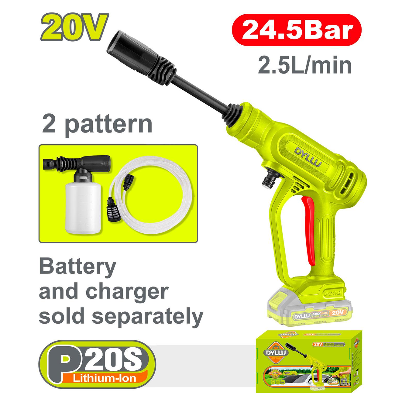 Hidrolavadora Inalámbrica DYLLU DTQX0120 Voltaje 20V