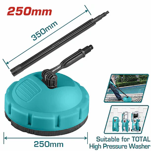 Cepillo De Patio 250 Mm Circular Para Pistola De Hidrolavadora Total Tgtpb251