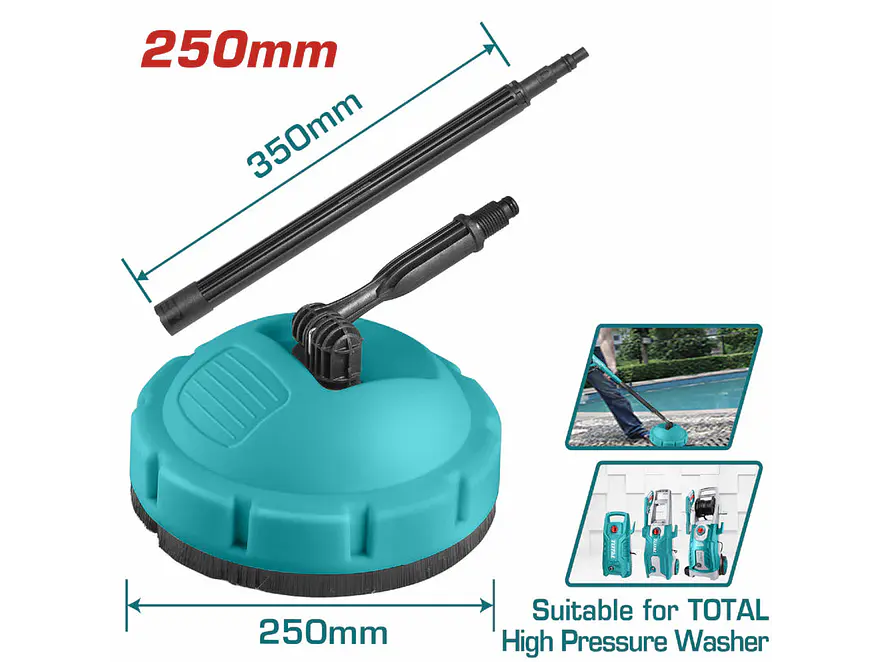 Cepillo De Patio 250 Mm Circular Para Pistola De Hidrolavadora Total Tgtpb251 - Foto 2 | aztools.co