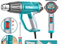 Pistola de Calor Industrial TOTAL UTB16056 1600W con Pantalla LCD y Ajuste Digital - Miniatura 1 | aztools.co