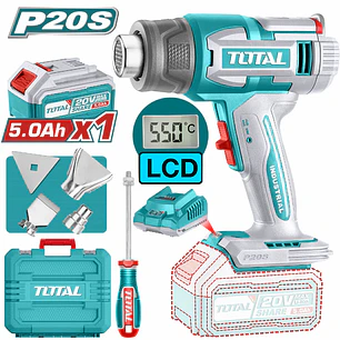 Pistola de Calor Inalámbrica 20V TOTAL UTBLI20035 Industrial Kit 5.0Ah