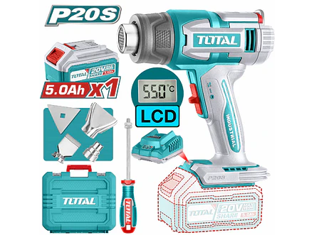 Pistola de Calor Inalámbrica 20V TOTAL UTBLI20035 Industrial Kit 5.0Ah - Foto 2 | aztools.co