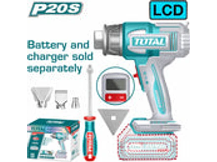 Pistola de Calor Inalámbrica 20V TOTAL TBLI2003 LCD Temperatura Ajustable - Foto 1 | aztools.co