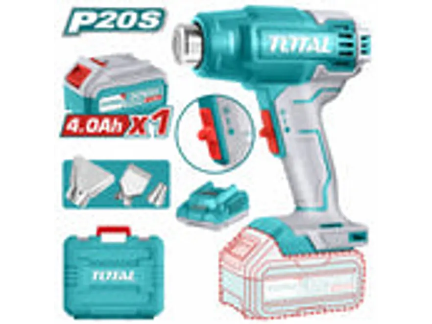 Pistola de Calor Inalámbrica 20V TOTAL UTBLI20025 Industrial Kit 4.0Ah - Foto 2 | aztools.co