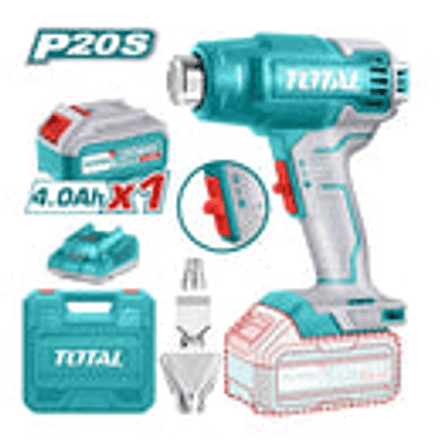 Pistola calor inalambrica 20V Total UTBLI20025, incluye 3 boquillas 1 bateria 4.0Ah y 1 cargador industrial  3