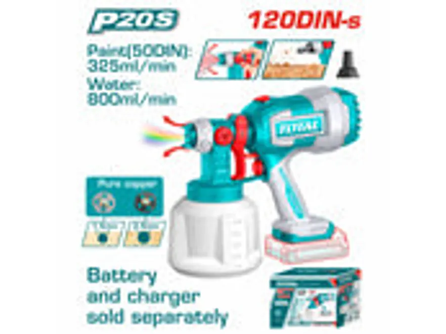 Pistola para Pintar Inalámbrica 20V TOTAL TSGLI2004 Industrial 800ml - Foto 1 | aztools.co