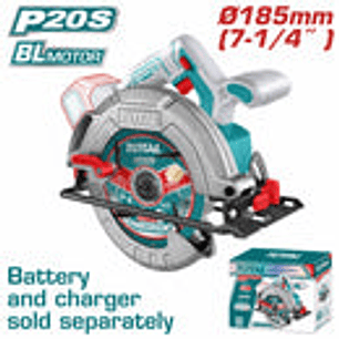 Sierra circular inalambrica 20v, 7 1/4
