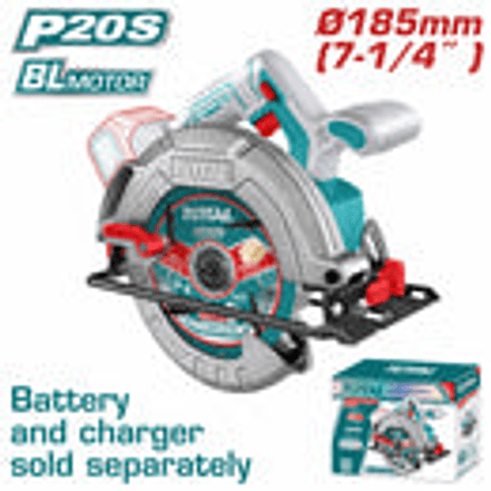 Sierra circular inalambrica 20v, 7 1/4