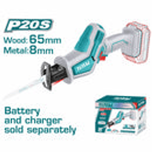 Sierra sable inalambrica 20v, Total TRSLI6506, bateria y cargador no incluidos