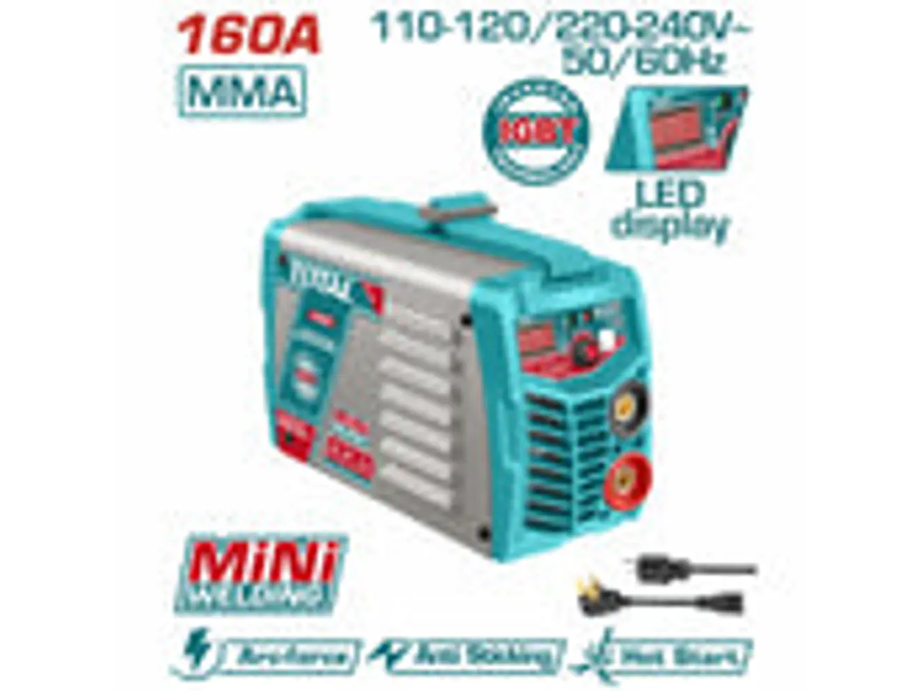 Soldador Inversor Digital 160A TOTAL UTW21606 MMA 110-120V Industrial - Foto 2 | aztools.co