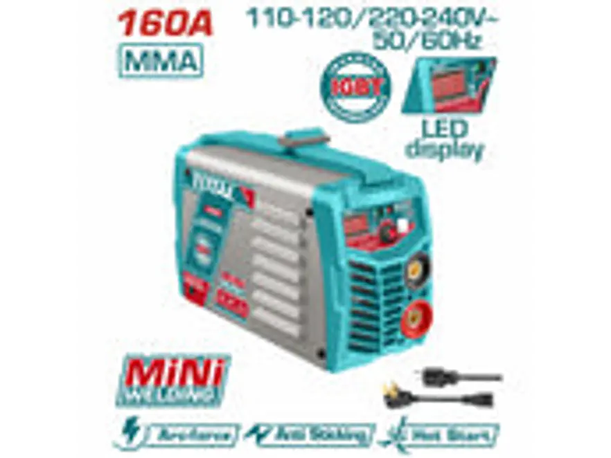 Soldador Inversor Digital 160A TOTAL UTW21606 MMA 110-120V Industrial - Foto 2 | aztools.co