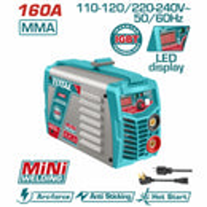 Soldador inversor digital 160A, MMA, 110-120V, Total UTW21606 2