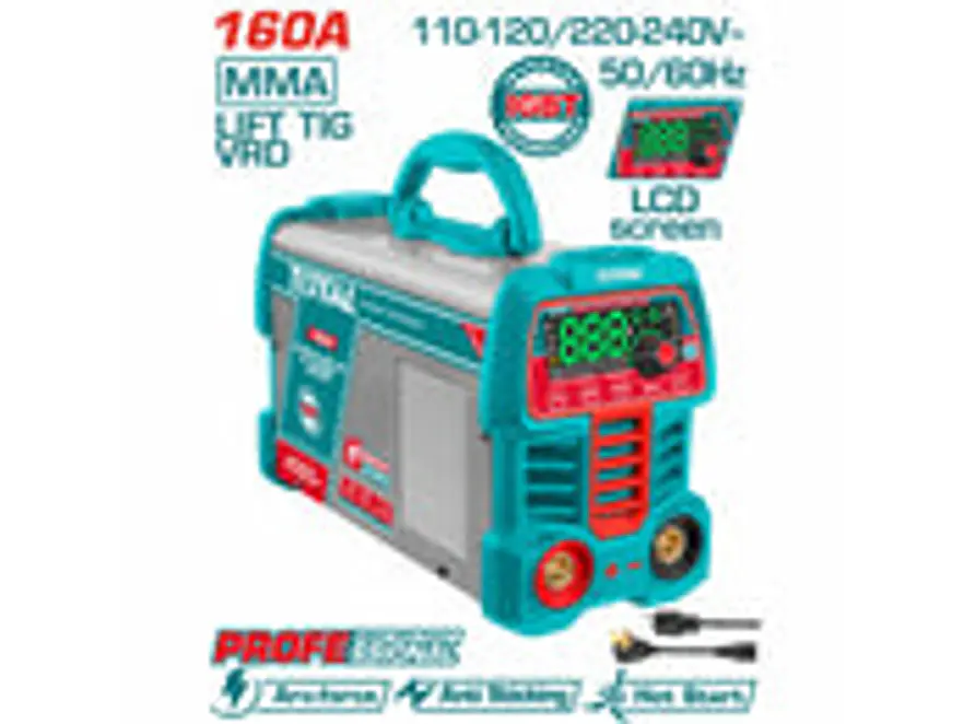 Soldador Inversor Digital 160A TOTAL UTW216069 MMA - LIFT TIG (VRD) 110-120V - Foto 1 | aztools.co