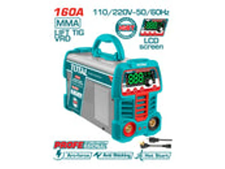 Soldador Inversor Digital 160A TOTAL UTW216069 MMA - LIFT TIG (VRD) 110-120V - Foto 2 | aztools.co