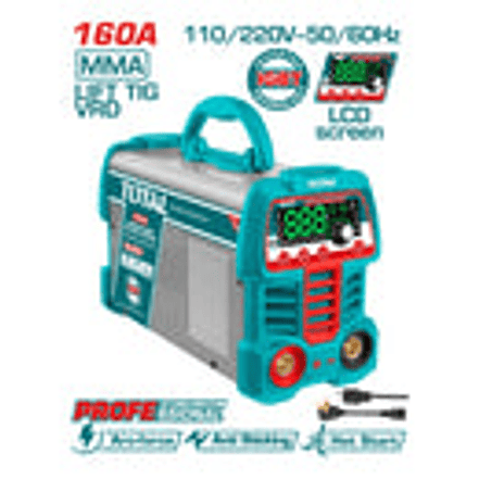 Soldador inversor digital 106A, MMA-LIFT TIG-VRD, 110-120V Total UTW216069 2