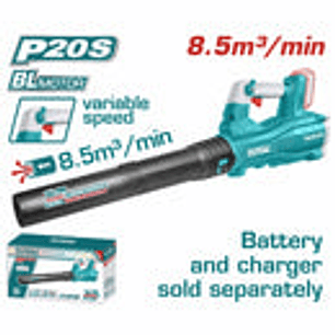 Sopladora inalambrica industrial 20V, bateria y cargador no incluidos, Total TABLI20428
