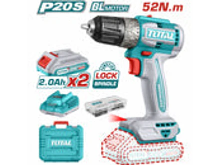 Taladro Atornillador 20V TOTAL UTDLI20453 Industrial 52Nm + 2 Baterías + 47 Accesorios - Foto 2 | aztools.co