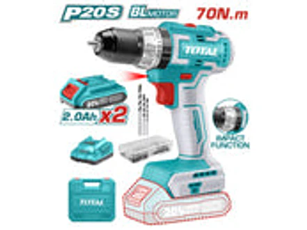 Taladro Percutor Brushless 20V TOTAL UTIDLI20605 Industrial 60Nm + 2 Baterías + 50 Accesorios - Foto 1 | aztools.co