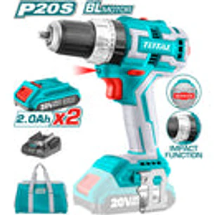 Taladro Percutor Brushless 20V TOTAL UTIDLI20605 Industrial 60Nm + 2 Baterías + 50 Accesorios