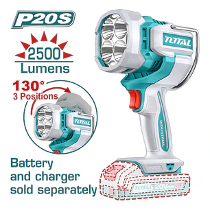 Lámpara de Trabajo Inalámbrica TOTAL TWLI20885 20V (2500 Lúmenes, 130° Ajustable) No bateria no Cargador