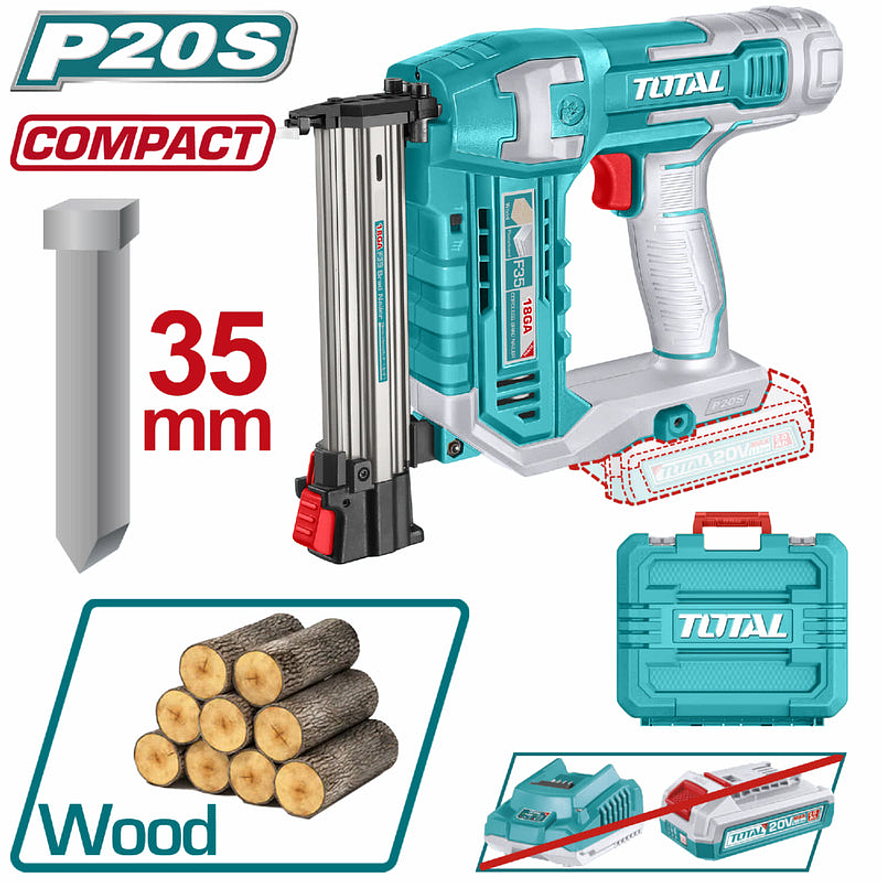 Clavadora Inalámbrica para Madera TOTAL TCBNLI3505 20V 15mm a 35mm Sin Batería y Cargador 2