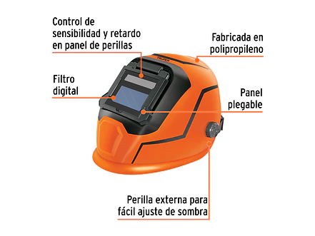 Careta Electrónica para Soldar Truper 102228 Sombra 5 a 13 Área de Visión 100mm x 40mm - Foto 1 | aztools.co