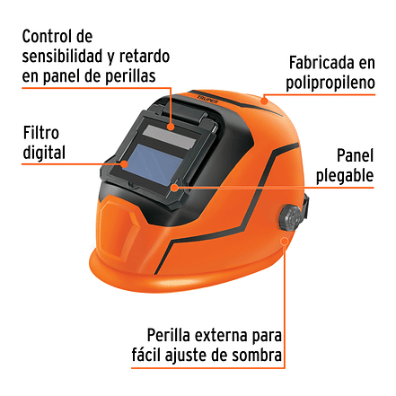 Careta Electrónica para Soldar Truper 102228 Sombra 5 a 13 Área de Visión 100mm x 40mm - Foto 1 | aztools.co