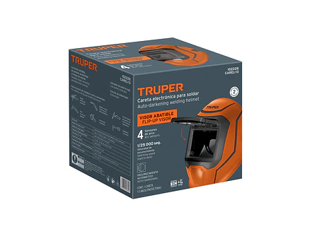 Careta Electrónica para Soldar Truper 102228 Sombra 5 a 13 Área de Visión 100mm x 40mm - Foto 6 | aztools.co