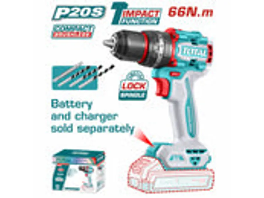 Taladro Percutor Brushless 20V TOTAL TIDLI206681 Industrial 66Nm (Solo Herramienta) - Foto 1 | aztools.co