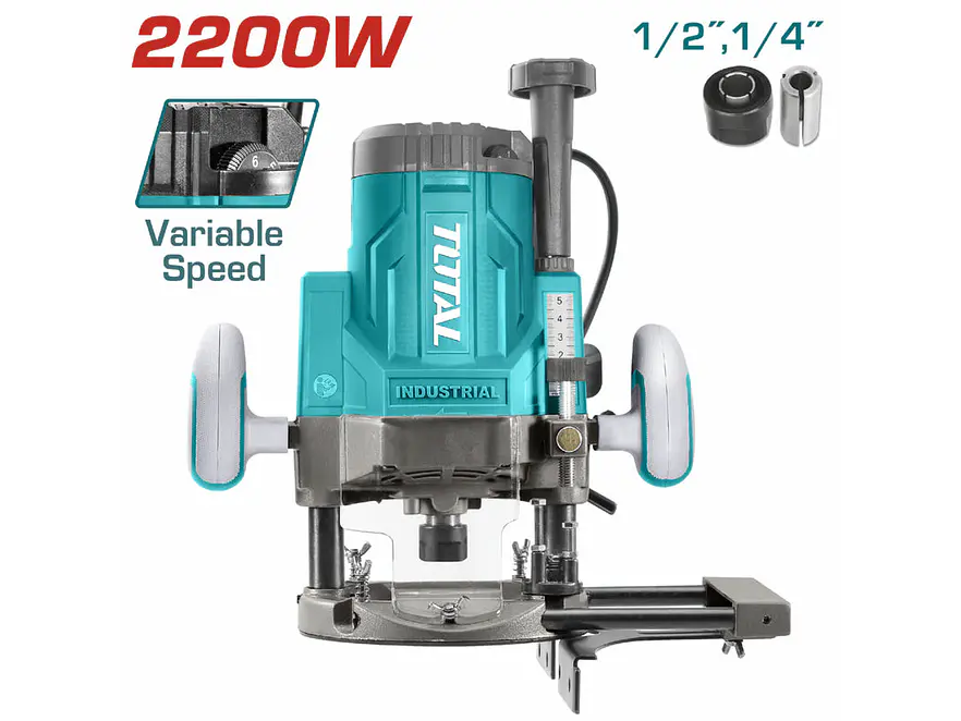 Ruteadora Industrial TOTAL UTR111226 2200W Profesional 1/4