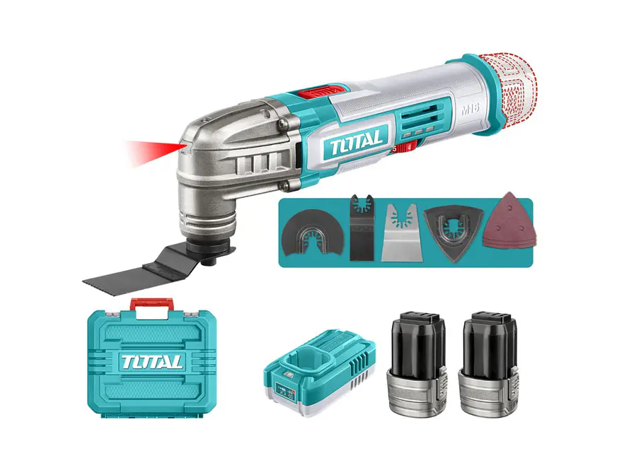 Multiherramienta Oscilante 16V TOTAL UTMLI16222 Industrial + 2 Baterías y Accesorios - Foto 1 | aztools.co