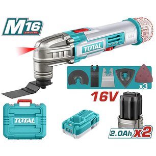 Multiherramienta Oscilante 16V TOTAL UTMLI16222 Industrial + 2 Baterías y Accesorios