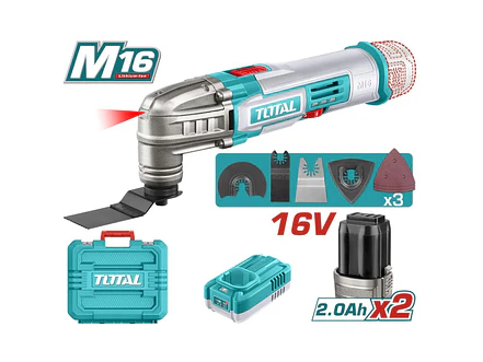 Multiherramienta Oscilante 16V TOTAL UTMLI16222 Industrial + 2 Baterías y Accesorios - Foto 2 | aztools.co