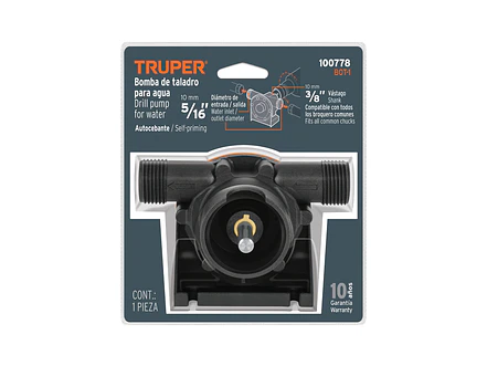 Bomba Autocebante para Taladro Truper 100778 Altura 23m Flujo 34 L/min 19mm - Foto 5 | aztools.co