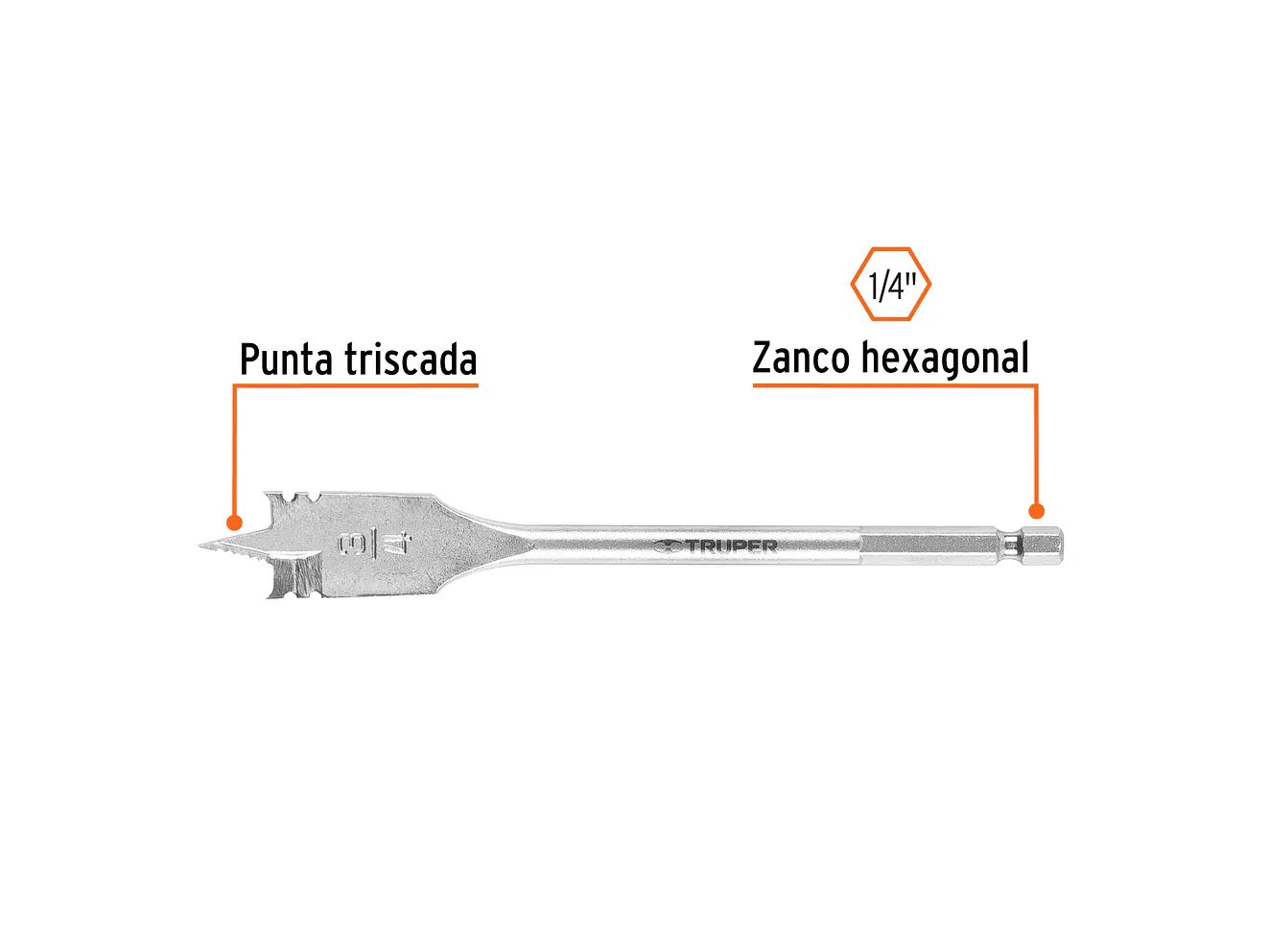 Broca espada para madera, 3/4