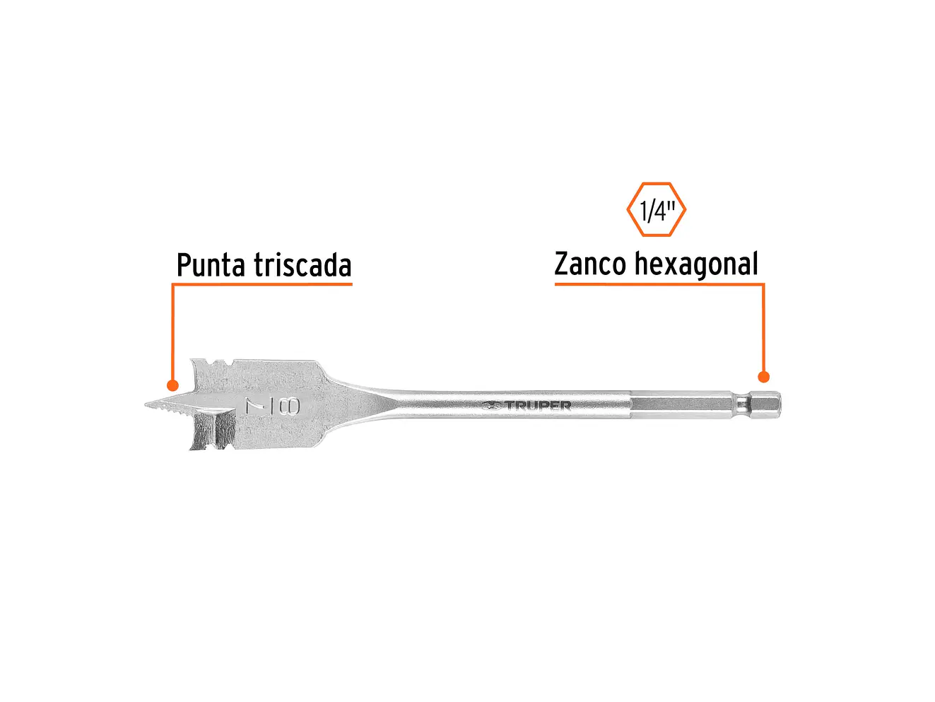 Broca espada para madera, 7/8
