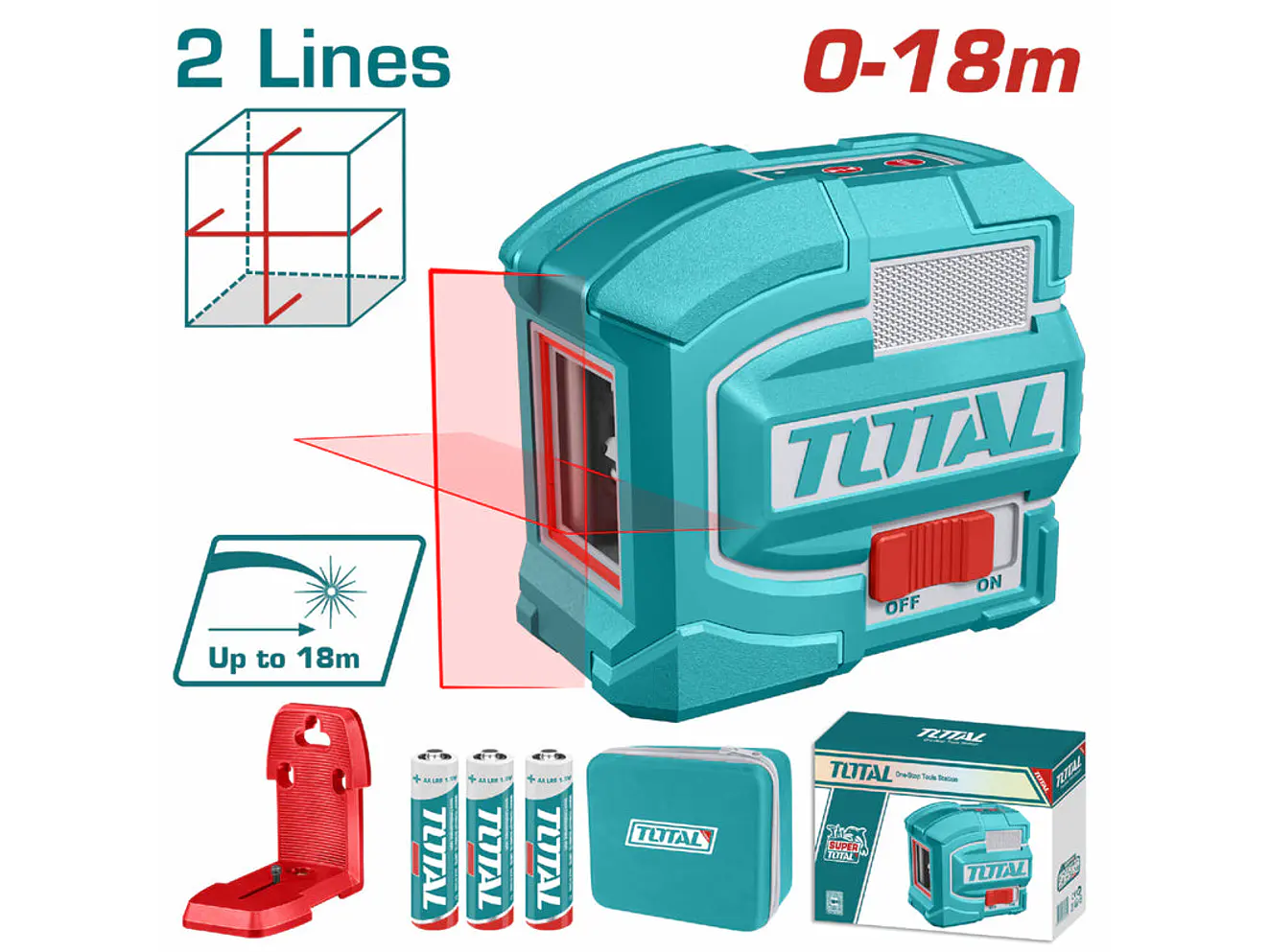 Nivel Láser Industrial TOTAL TLL156503 Autonivelante Haz Rojo 15 Metros - Foto 2 | aztools.co
