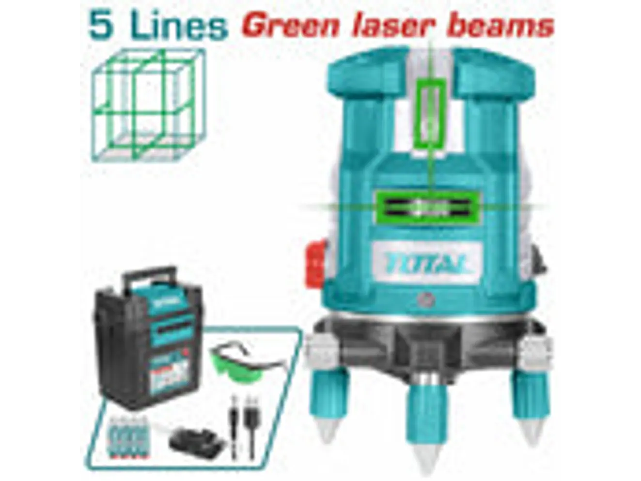 Nivel Láser Industrial TOTAL TLL305205 Autonivelante Haz Verde 30 Metros - Foto 1 | aztools.co