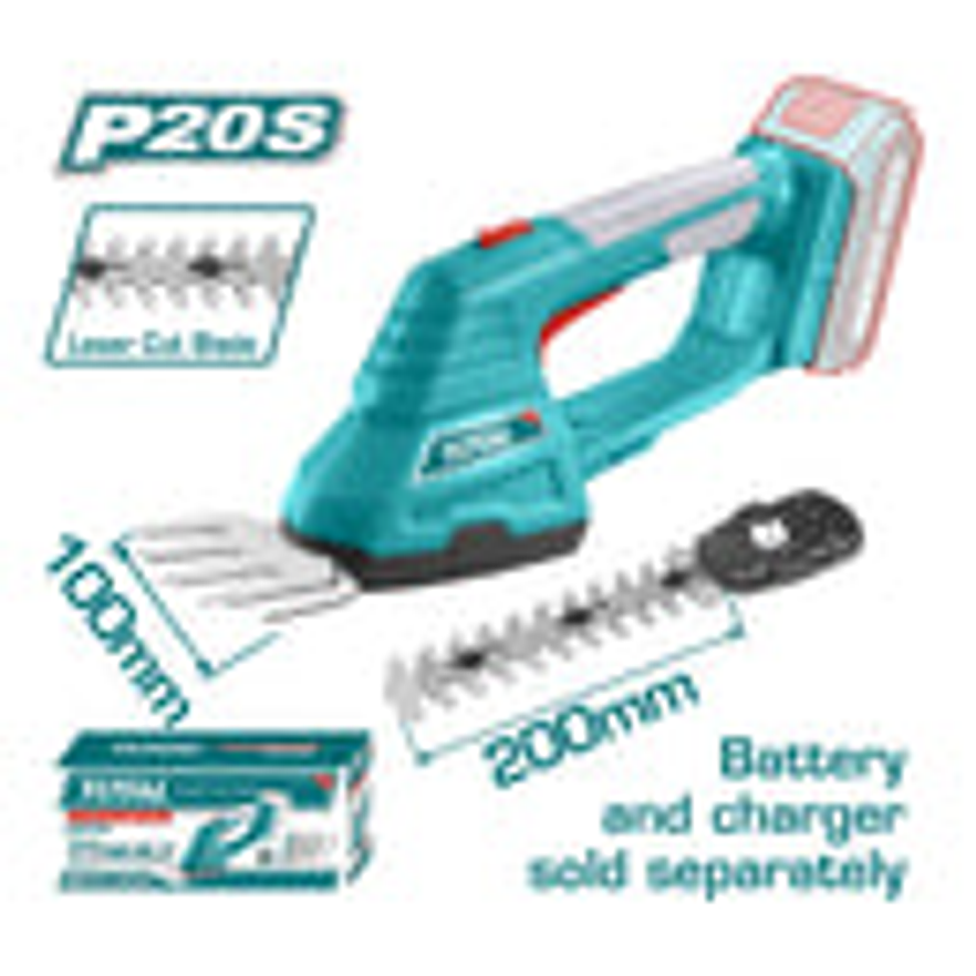 Cortasetos inalambrico 20V 1200 Rpm, Bateria y cargador No Incluidos Total TSTLI2001 - Foto 2 | aztools.co