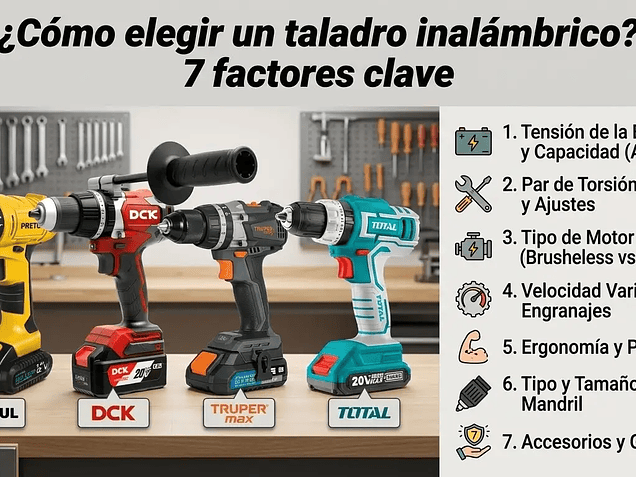 ¿Cómo elegir un taladro inalámbrico? 7 factores clave con Truper, Pretul, Total y DCK