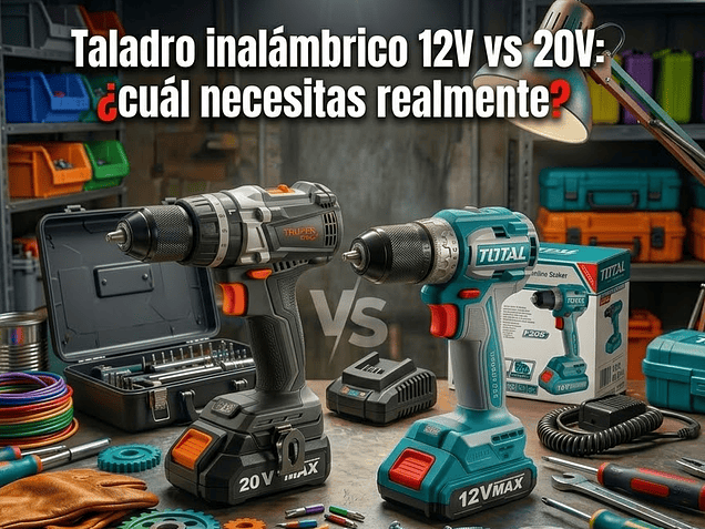 Taladro inalámbrico 12V vs 20V: ¿cuál necesitas realmente?