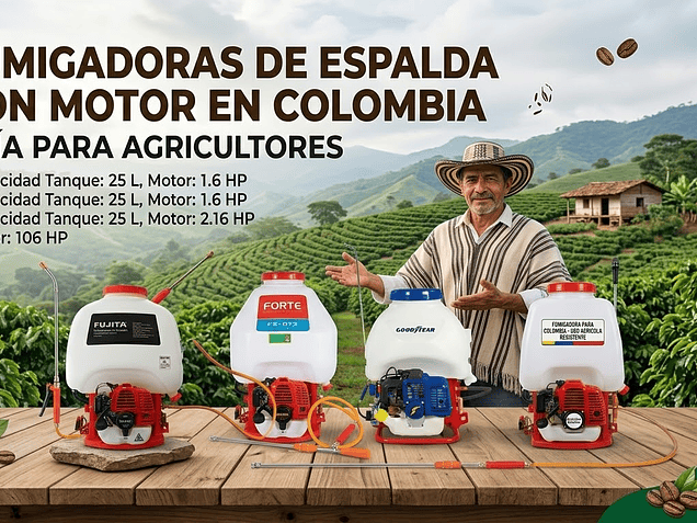 Fumigadoras de espalda con motor en Colombia: guía para agricultores