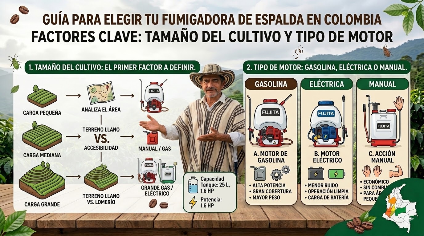 ¿Cómo elegir una fumigadora de espalda? Guía para agricultores colombianos