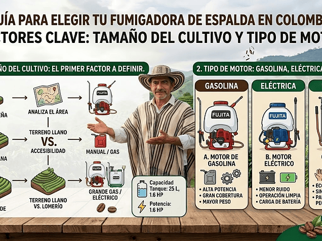 ¿Cómo elegir una fumigadora de espalda? Guía para agricultores colombianos