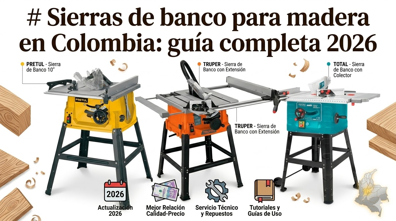 Sierras de banco para madera en Colombia: guía completa 2025
