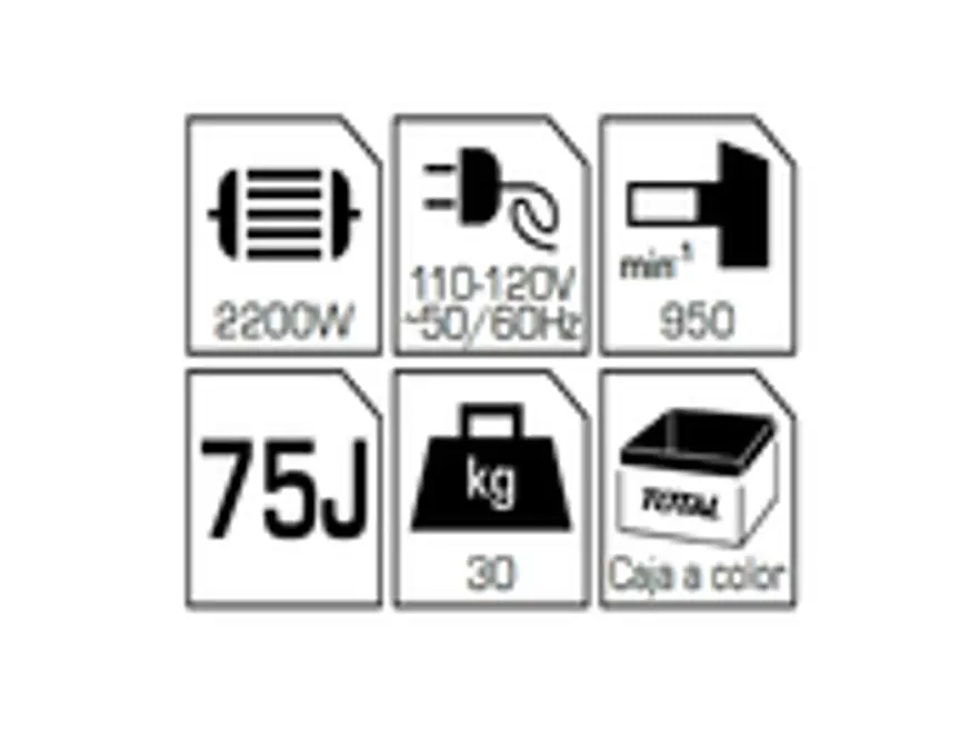 Martillo Demoledor Industrial TOTAL UTH220502 2200W 75 Joules SDS Hex - Foto 3 | aztools.co