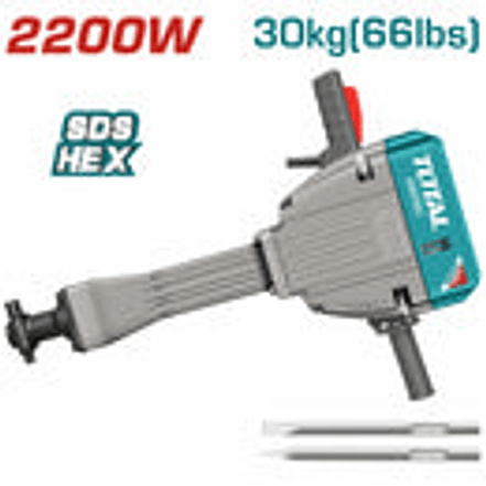 Demoledor industrial SDS Hex 2200W 75 Joules, Total UTH220502 - Foto 4 | aztools.co