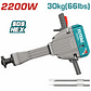 Demoledor industrial SDS Hex 2200W 75 Joules, Total UTH220502 - Miniatura 4 | aztools.co